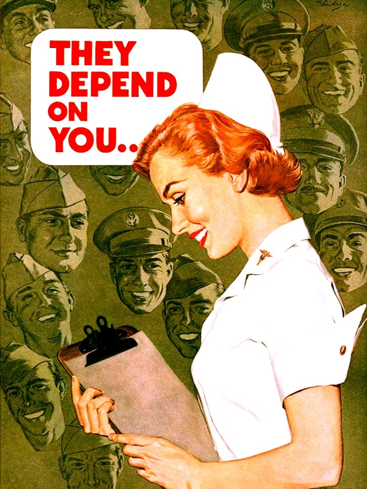 Nurse In The Army, Vintage Propaganda Poster