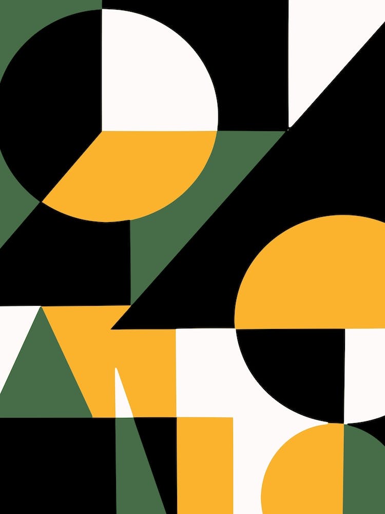 Geometrical Yellow Green And Black