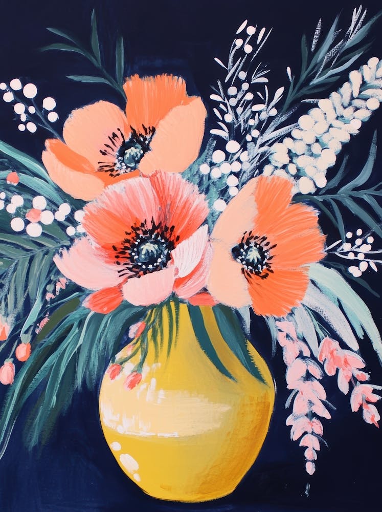 Orange Flowers In A Vase 4