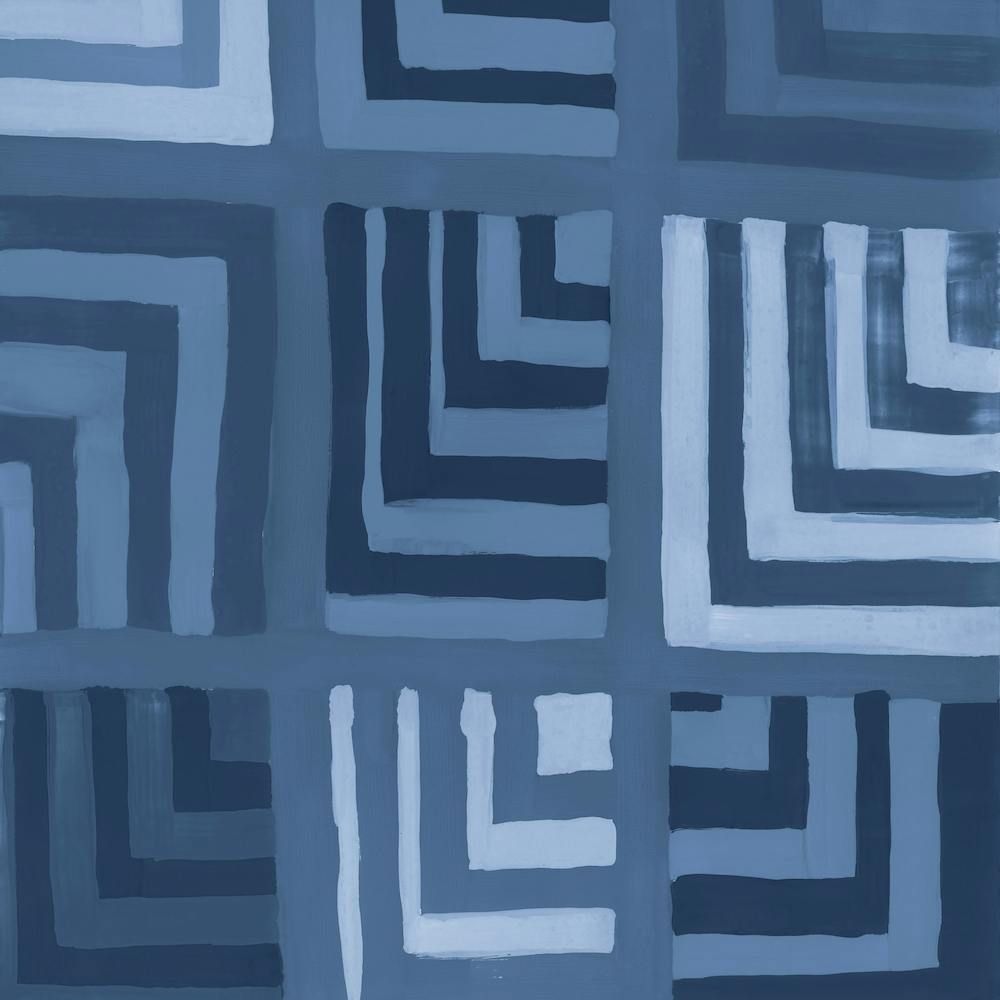 Painted Color Block Squares In Blue