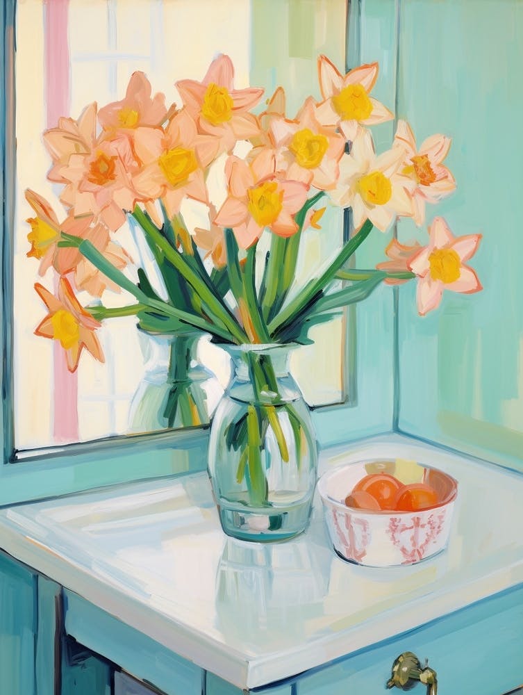 A Vase With Daffodil, Flower Bouquet 2