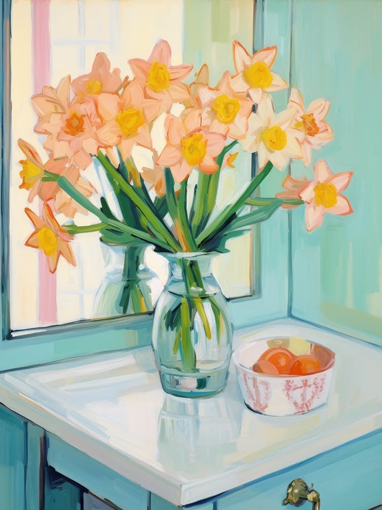A Vase With Daffodil, Flower Bouquet 2