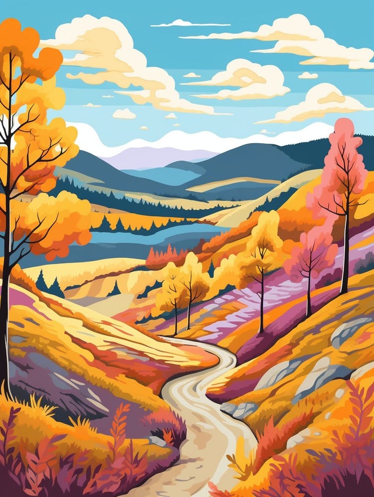 Cairngorms National Park Scotland 1 Hike Illustration