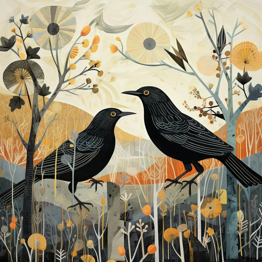 Bird In Nature Blackbird 4