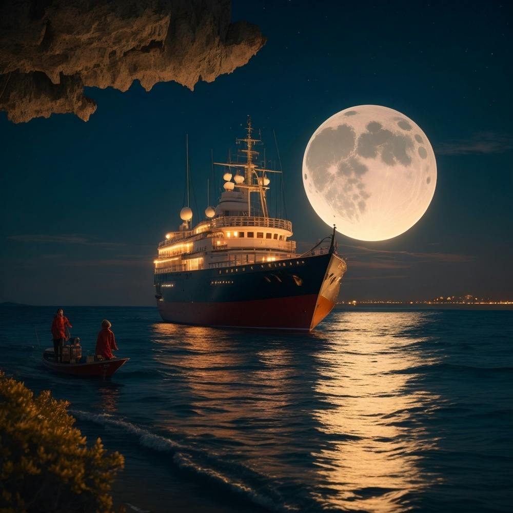 Full Moon Over The Sea 1