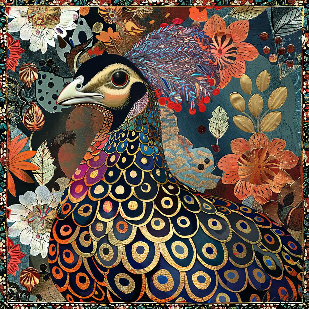 Patchwork Quilted Guinea Fowl 2
