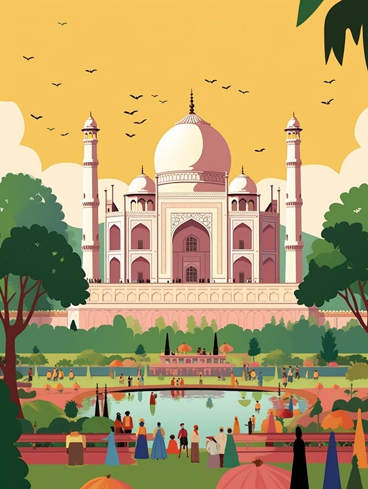 India Travel Illustration