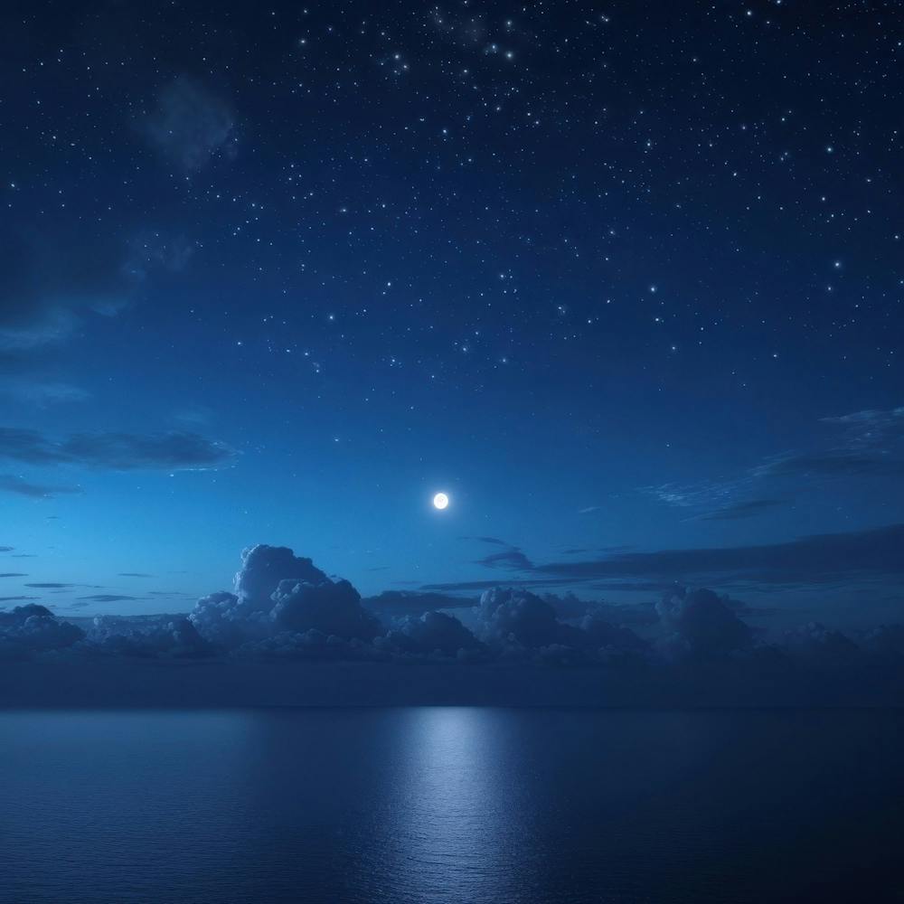 Night Sky Over Ocean