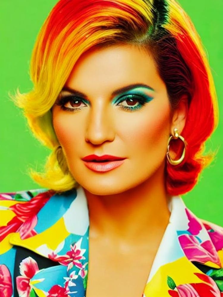 Laura Pausini Colourful Pop Art
