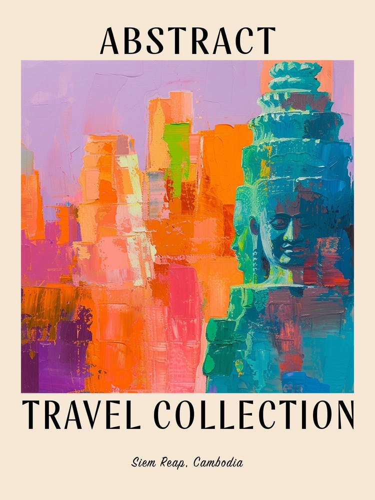 Abstract Travel Collection Poster Siem Reap Cambodia 3