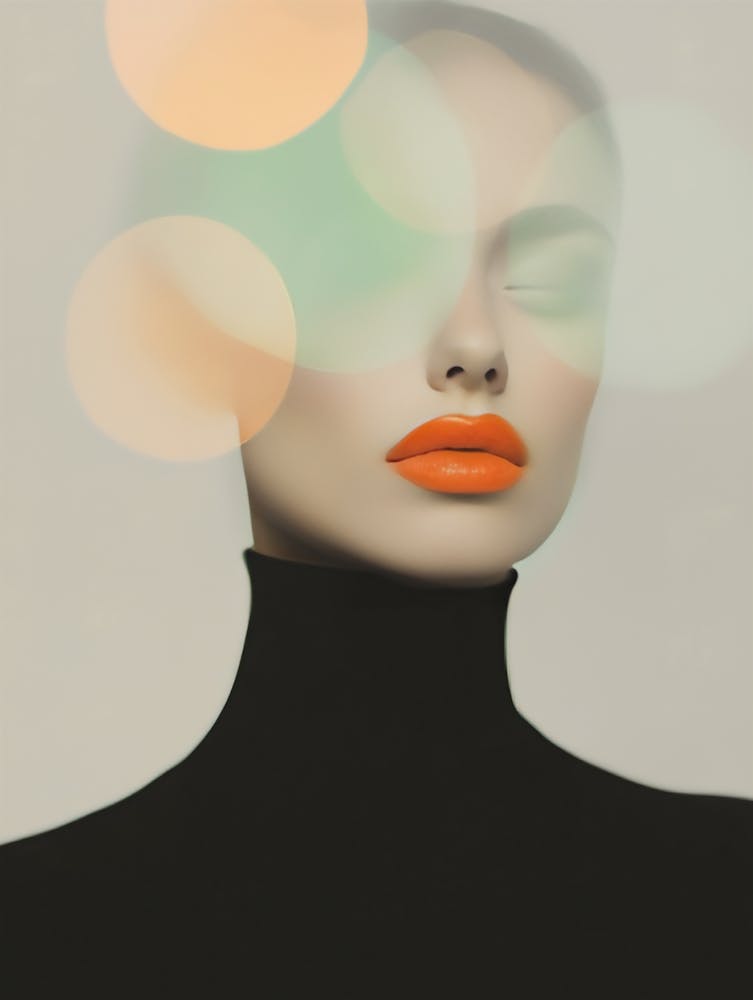Surreal 0001 Soft Geometric Portrait 0003 Geometric Portrait 0009 Bp6586 Minimalistic Abstract Art A Woman With Orange