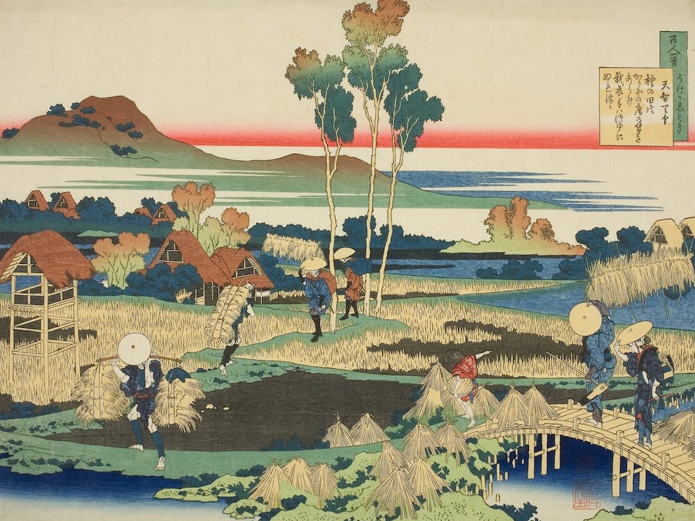 Hokusai's Poem By Tenchi Tennō, From The Series One Hundred Poems Explained By The Nurse, Katsushika Hokusai