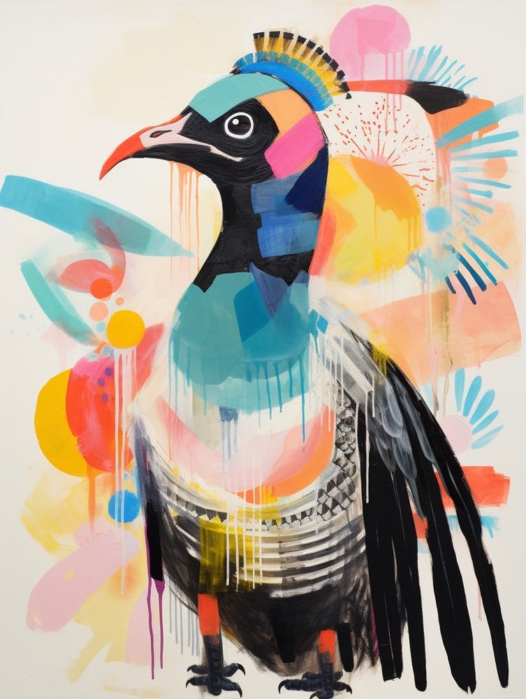 Bird Painting Collage Vulture 2