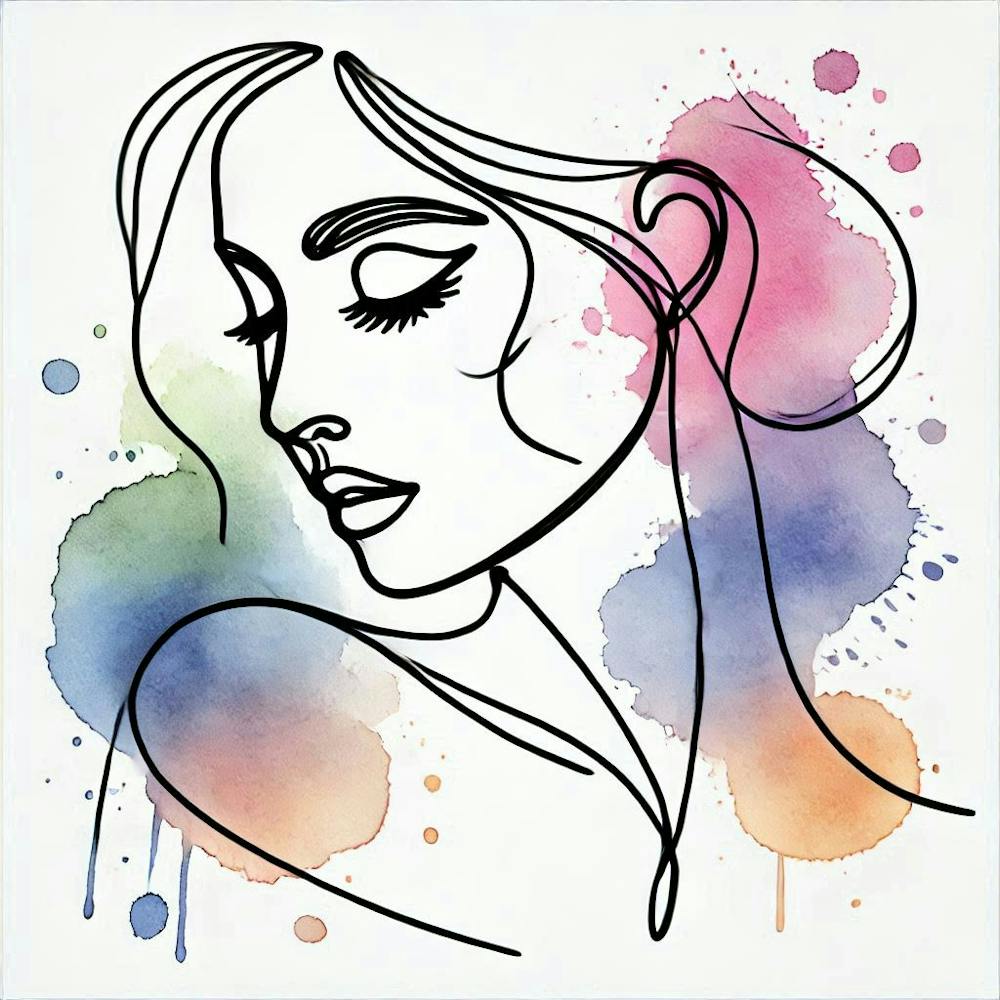Watercolor Portrait Of A Woman 4