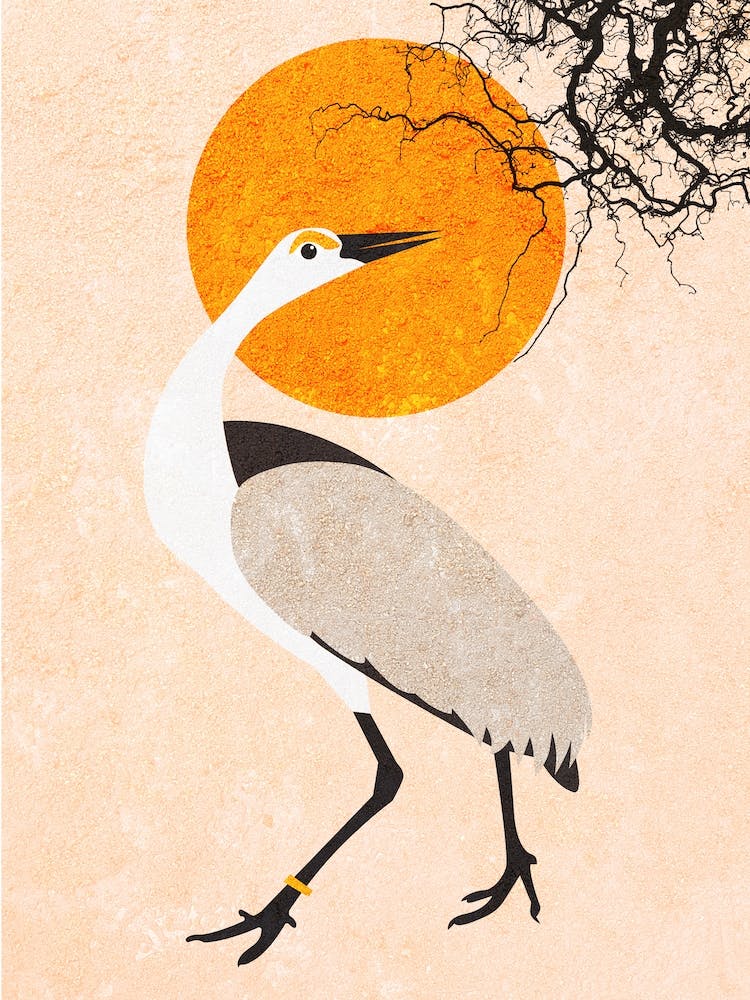 Crane on Sunset II