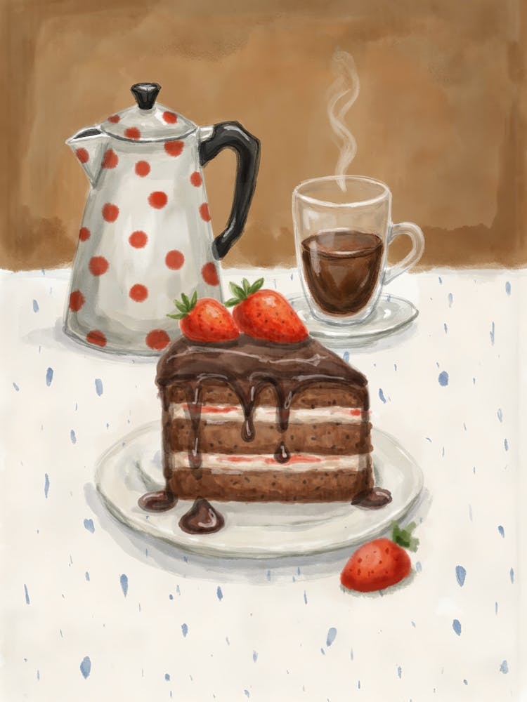 Chocolate Cake And Coffee