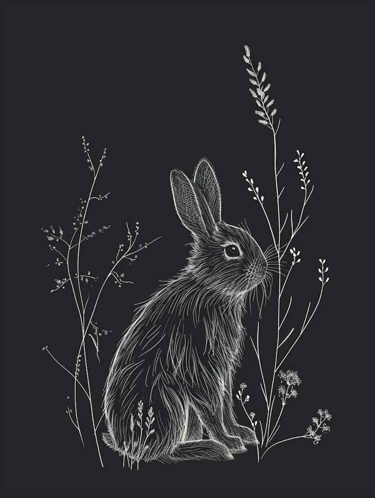 Jersey Wooly Rabbit Minimalist Illustration 1