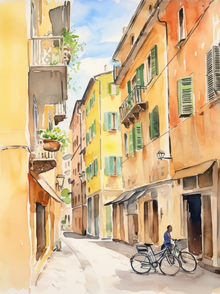 Piacenza, Italy Watercolour Streets 3