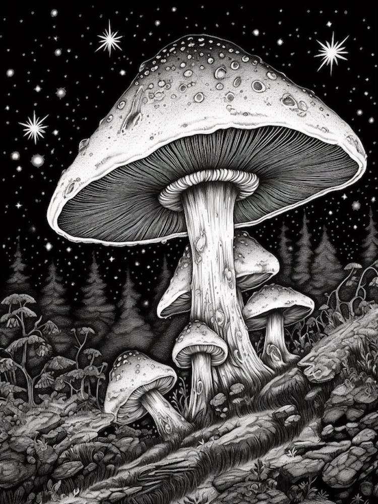 Mushroom And A Starry Night 4