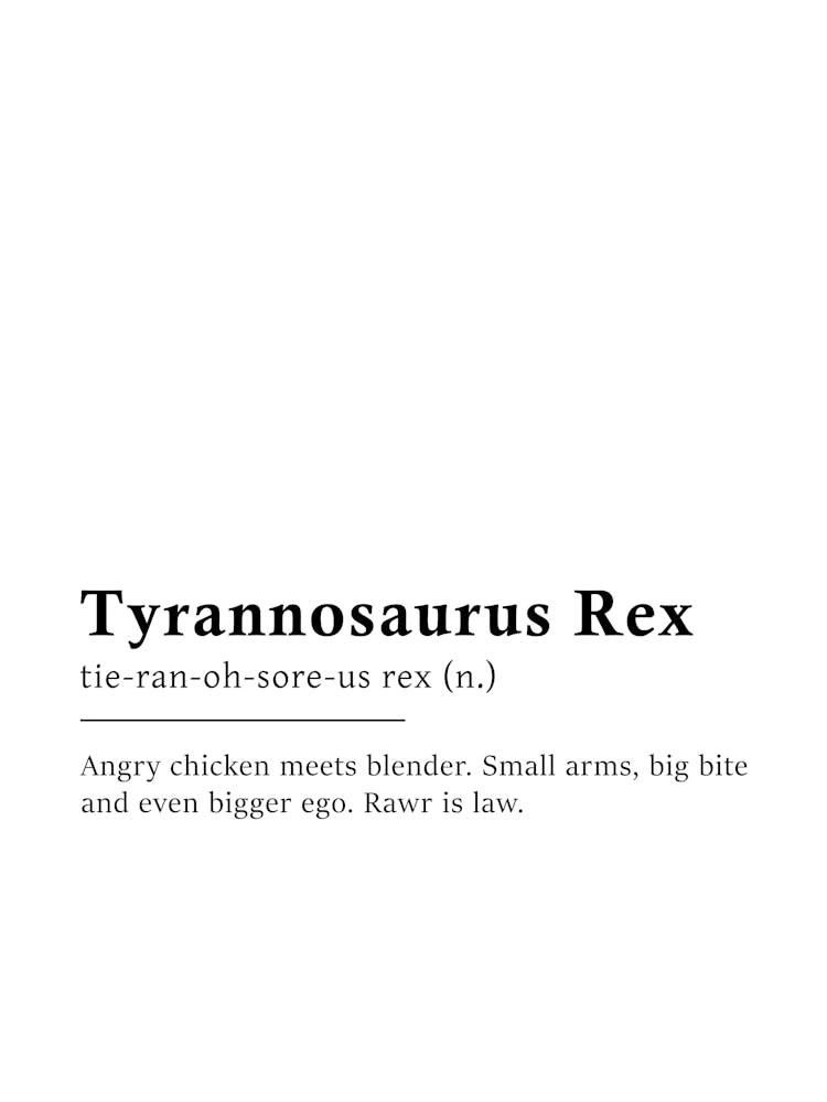 Tyrannosaurus Rex Definition Poster - Dictionary