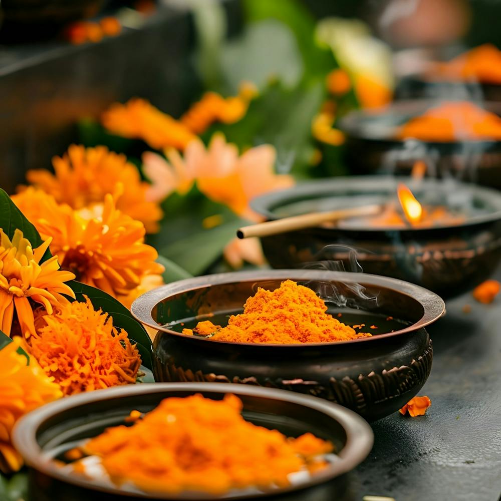 Sacrificial Offerings In A Temple