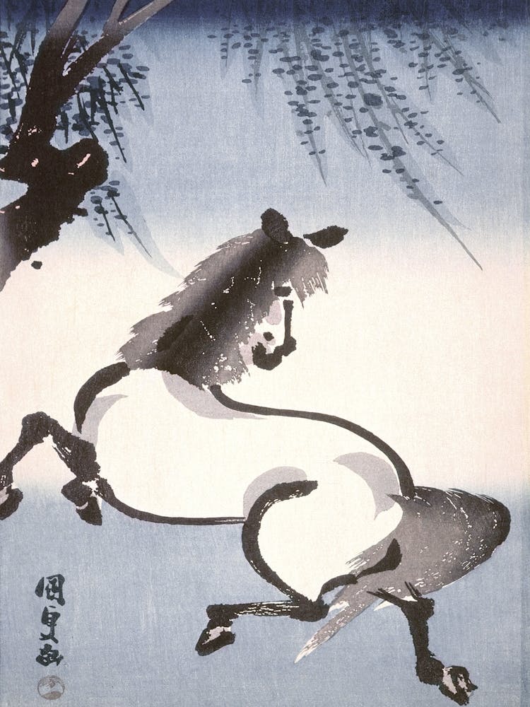 Horse Under Willow By Utagawa Kunisada And Seizan