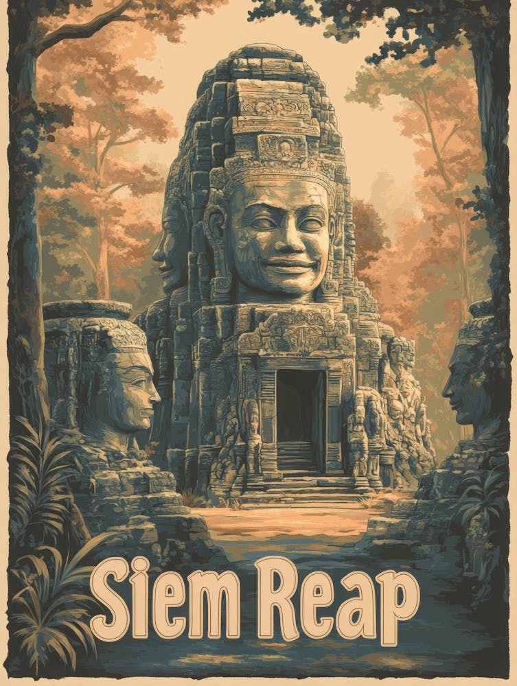 Aihrgdesign A Classic 1960s Travel Poster For Siem Reap 2