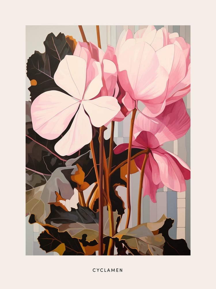Flower Illustration Cyclamen 4 Poster