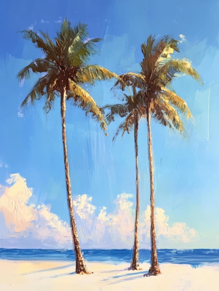 Three Palm Trees On The Beach 7