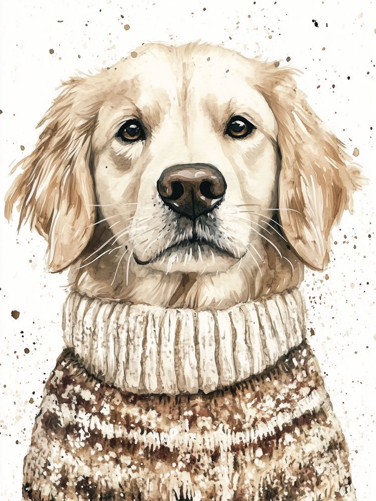 Retriever In Christmas Jumper Neutral