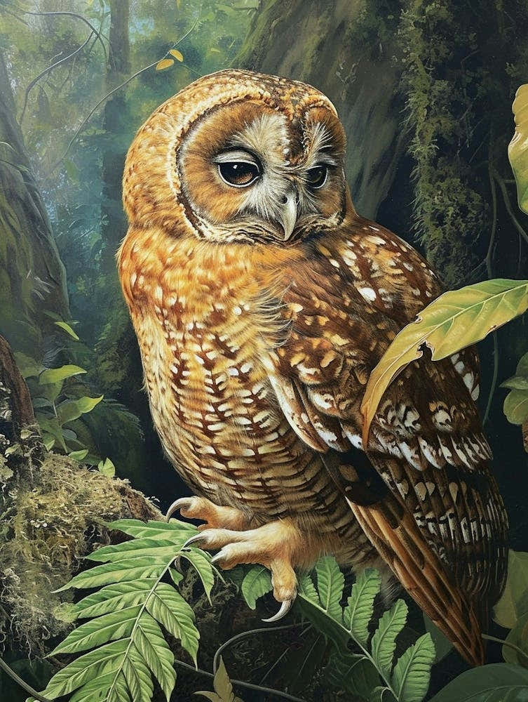 Australian Masked Owl Relief Illustration 2