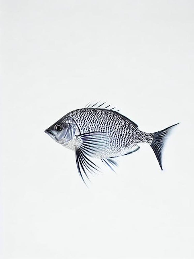 Tang Fish Black & White Drawing