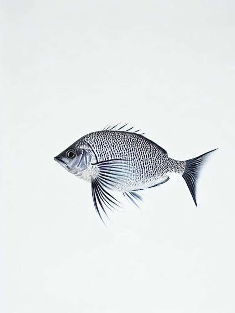 Tang Fish Black & White Drawing