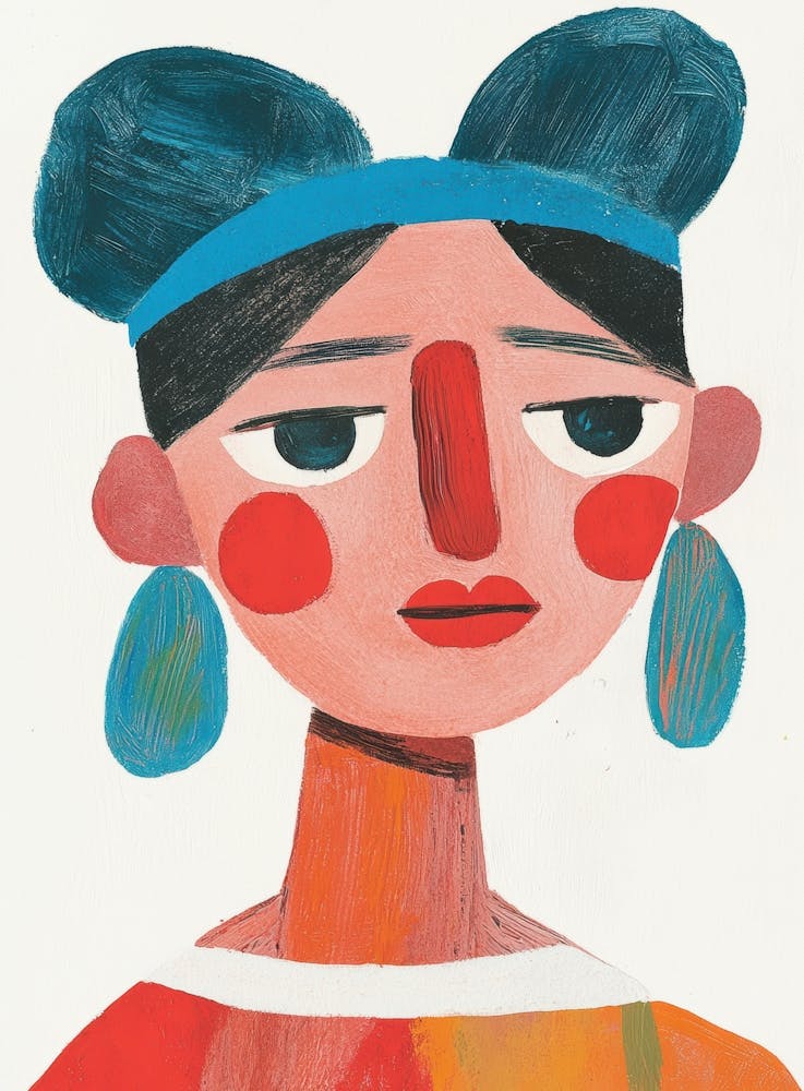 Girl With Blue Earrings