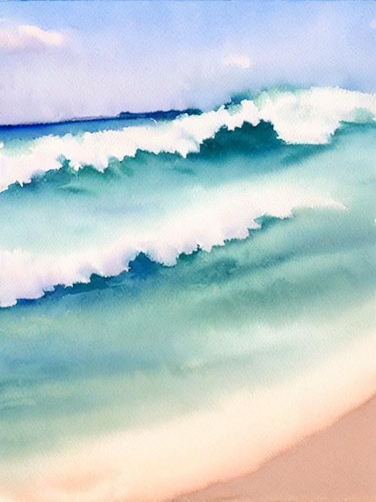 Currumbin Beach, Australia Watercolour