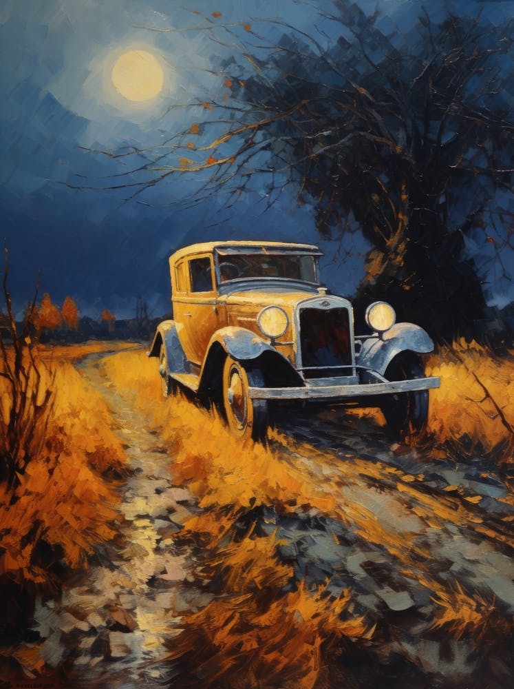 Old Car At Night