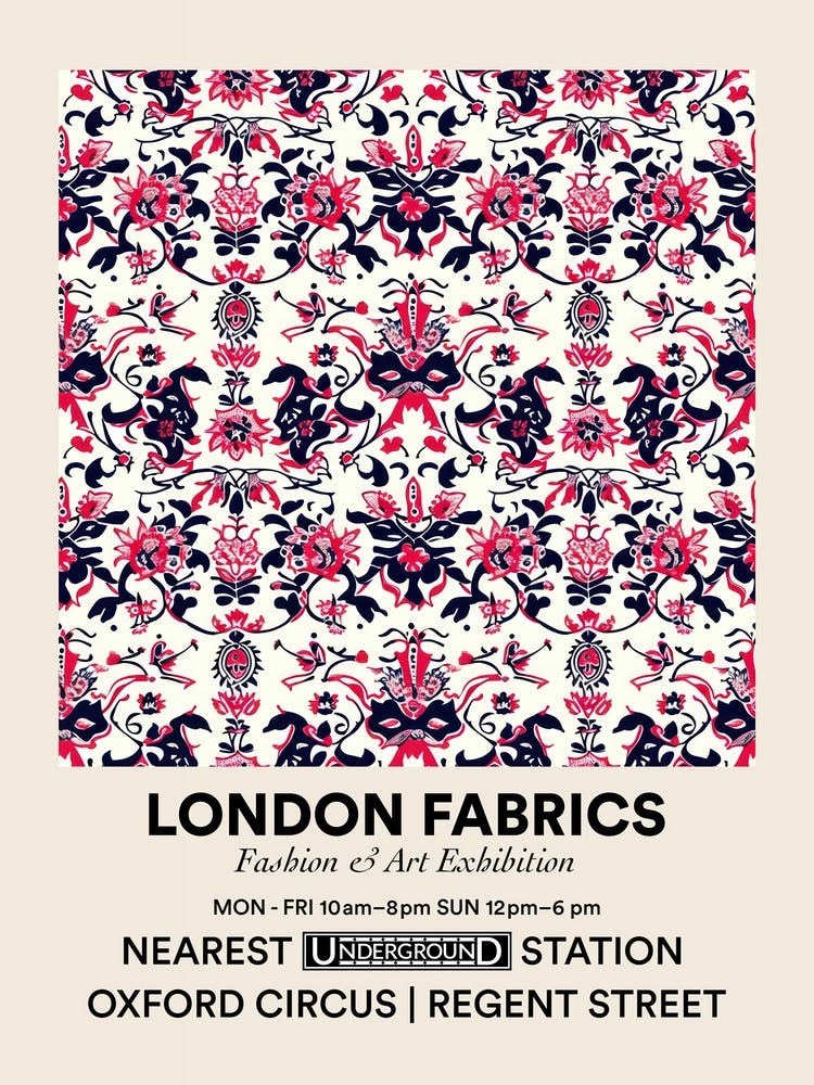 Poster Aster Bloom London Fabrics Floral Pattern 1
