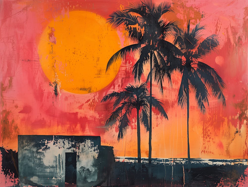 Sunset With Palm Trees