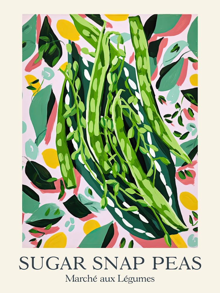Marche Aux Legumes Sugar Snap Peas Summer Illustration 3