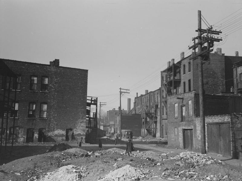 Vacant Lots And Apartment Buildings In African American Section Of Chicago, Illinois By Russell Lee