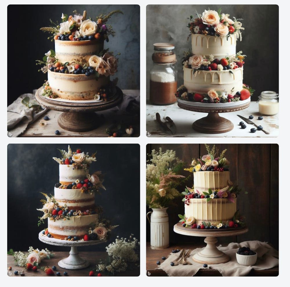 Four Wedding Cakes