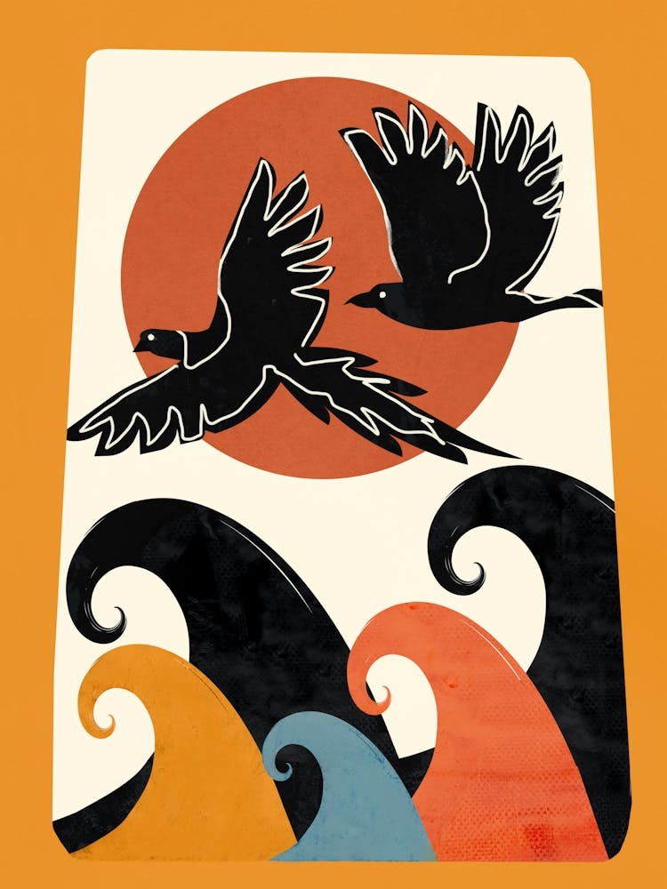 Abstrakte Kunst Fliegender Vögel 1