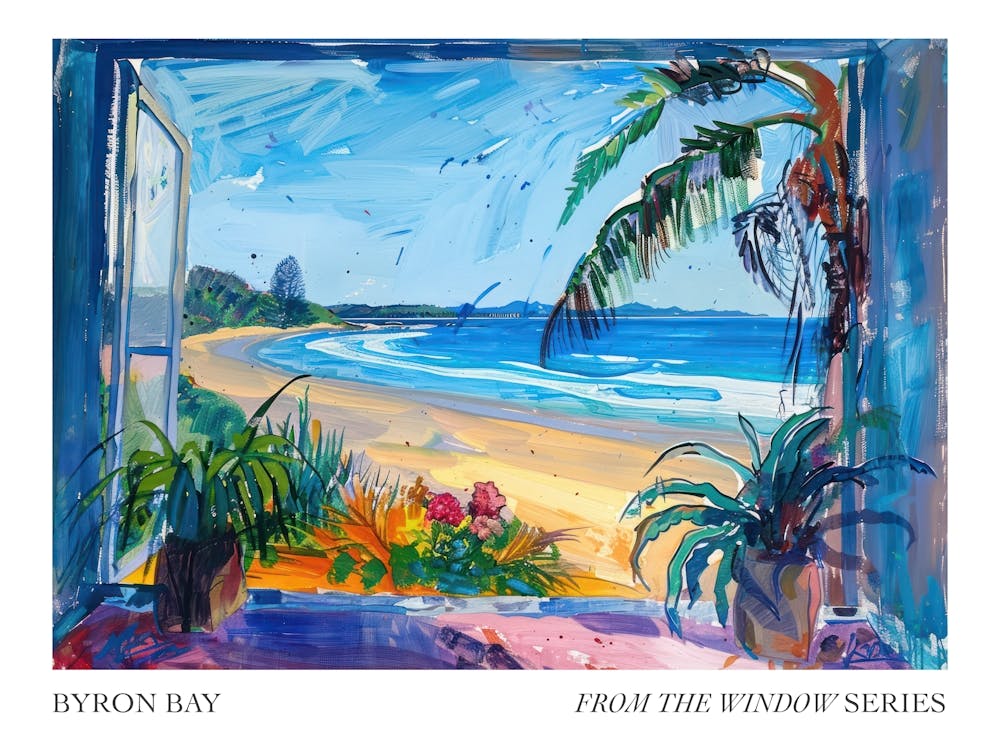 Byron Bay aus der Fenster-Serie Poster-Gemälde 4