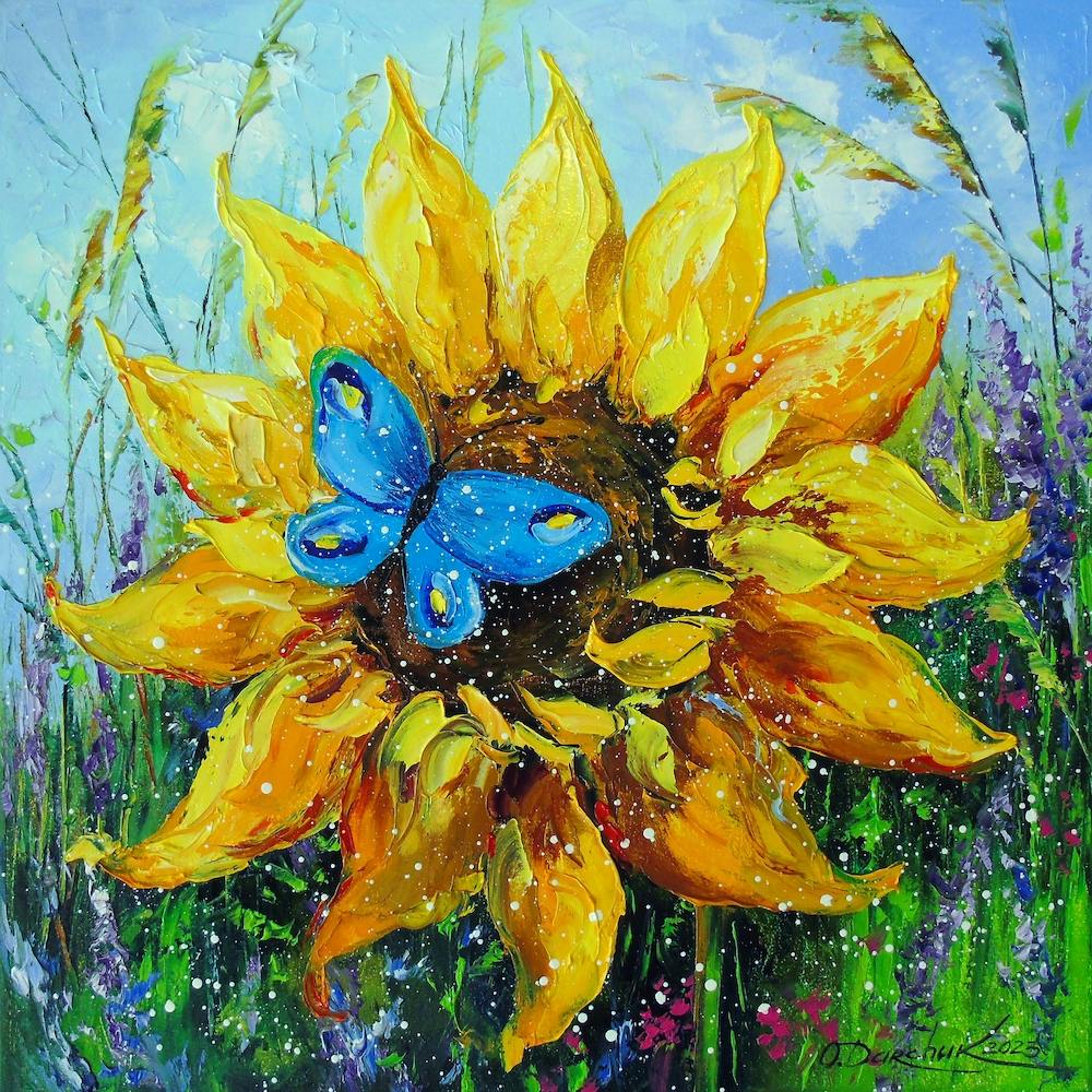 sunflower and butterfly