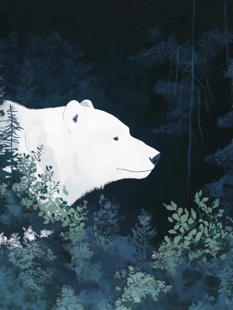 Polar Bear In The Forest