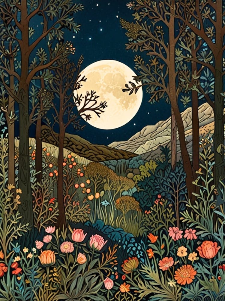William Morris Moonlight In The Forest 119