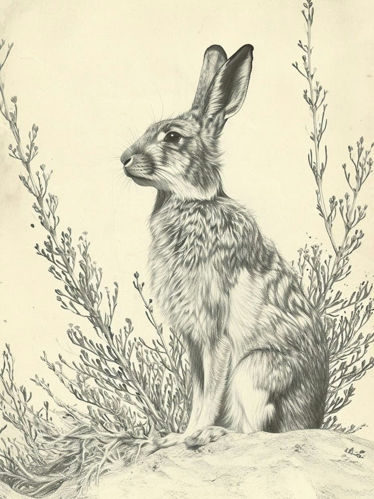 Silver Fox Rabbit Drawing 3