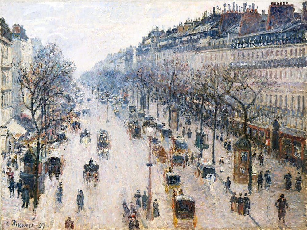 The Boulevard Montmartre On A Winter Morning, Camille Pisarro