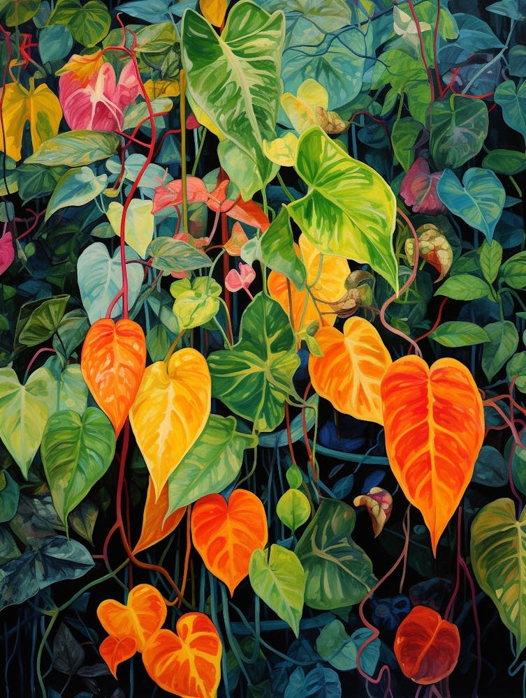 Tropical Plant Painting Devils Ivy  2