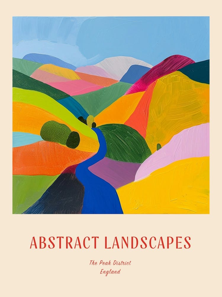 Colourful Abstract The Peak District England 2 Poster